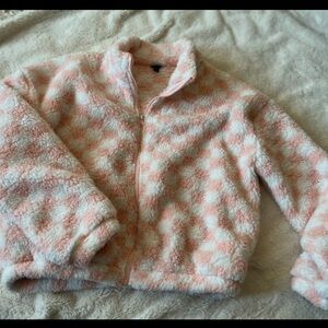 XXL 18 teen girl Art Class Cozy Pink and White Puffer Jacket checkered stylish